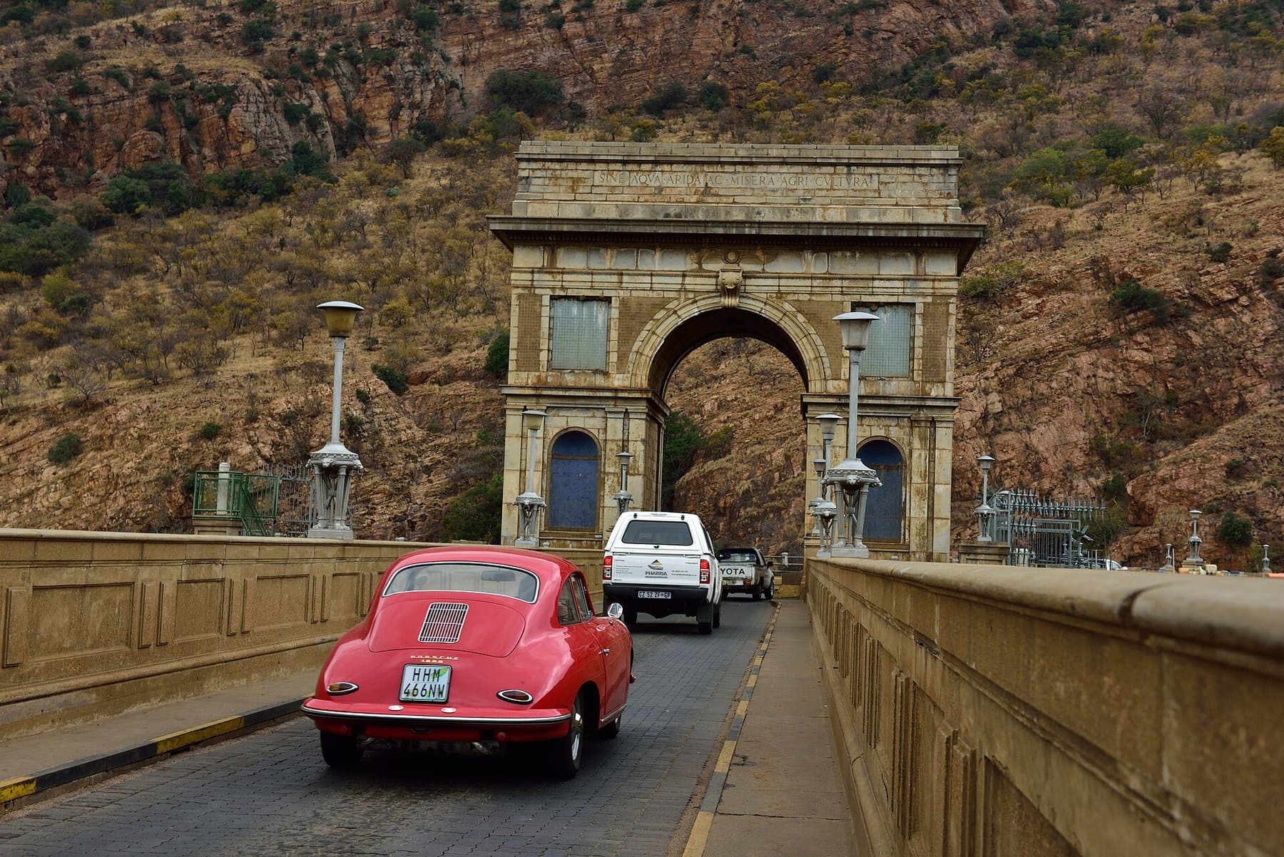 The archway on the Hartbeespoort Dam wall below the Magaliesberg