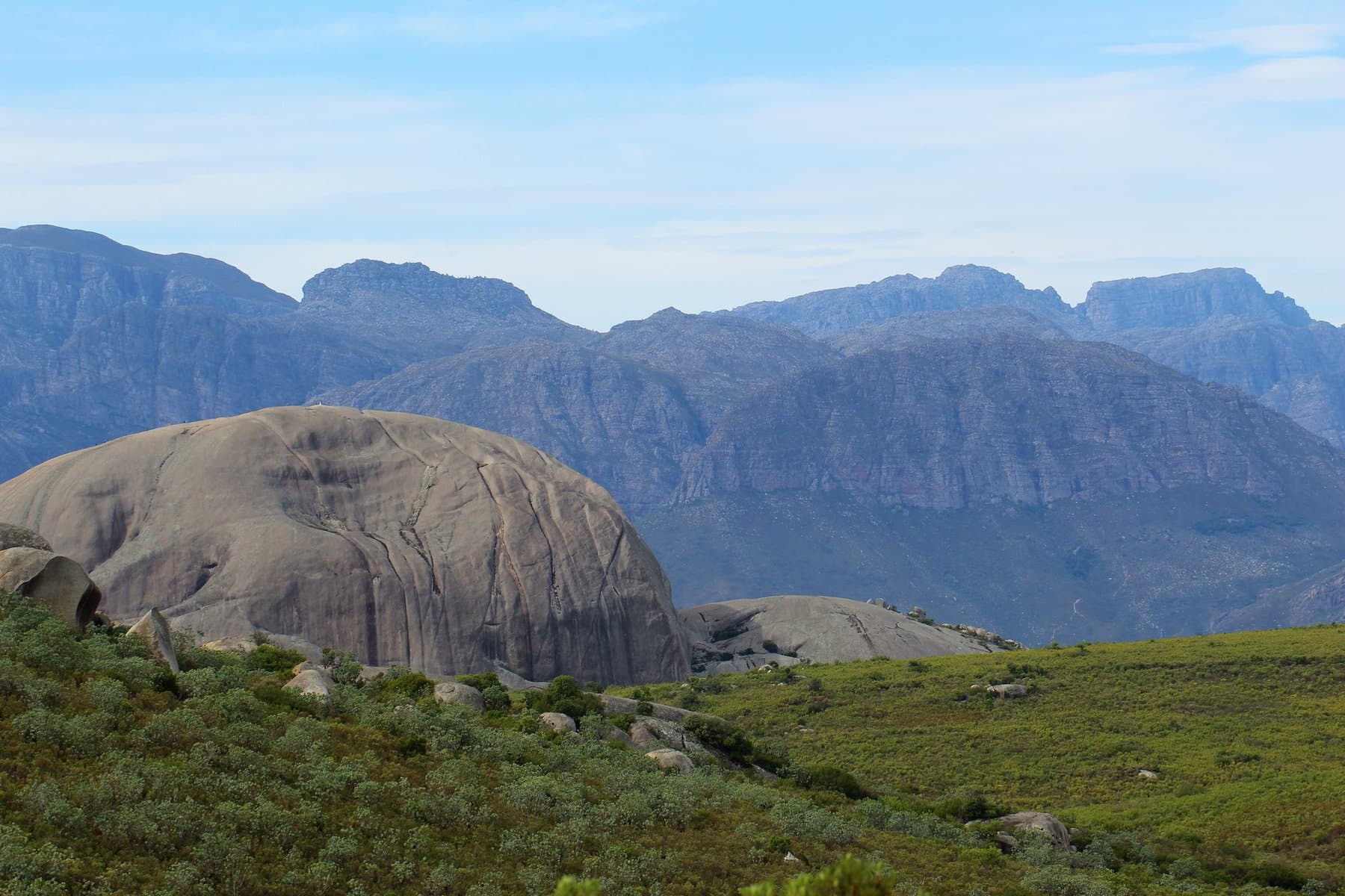 Paarl Rock and the Drakenstein mountains above Paarl in the Cape Winelands