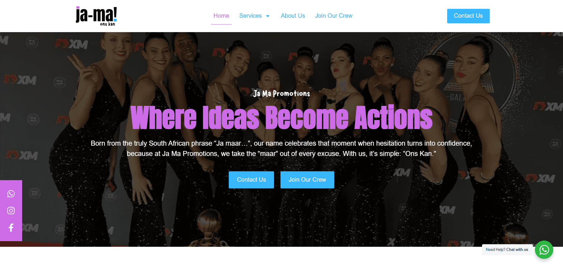 Ja Ma Promotions website