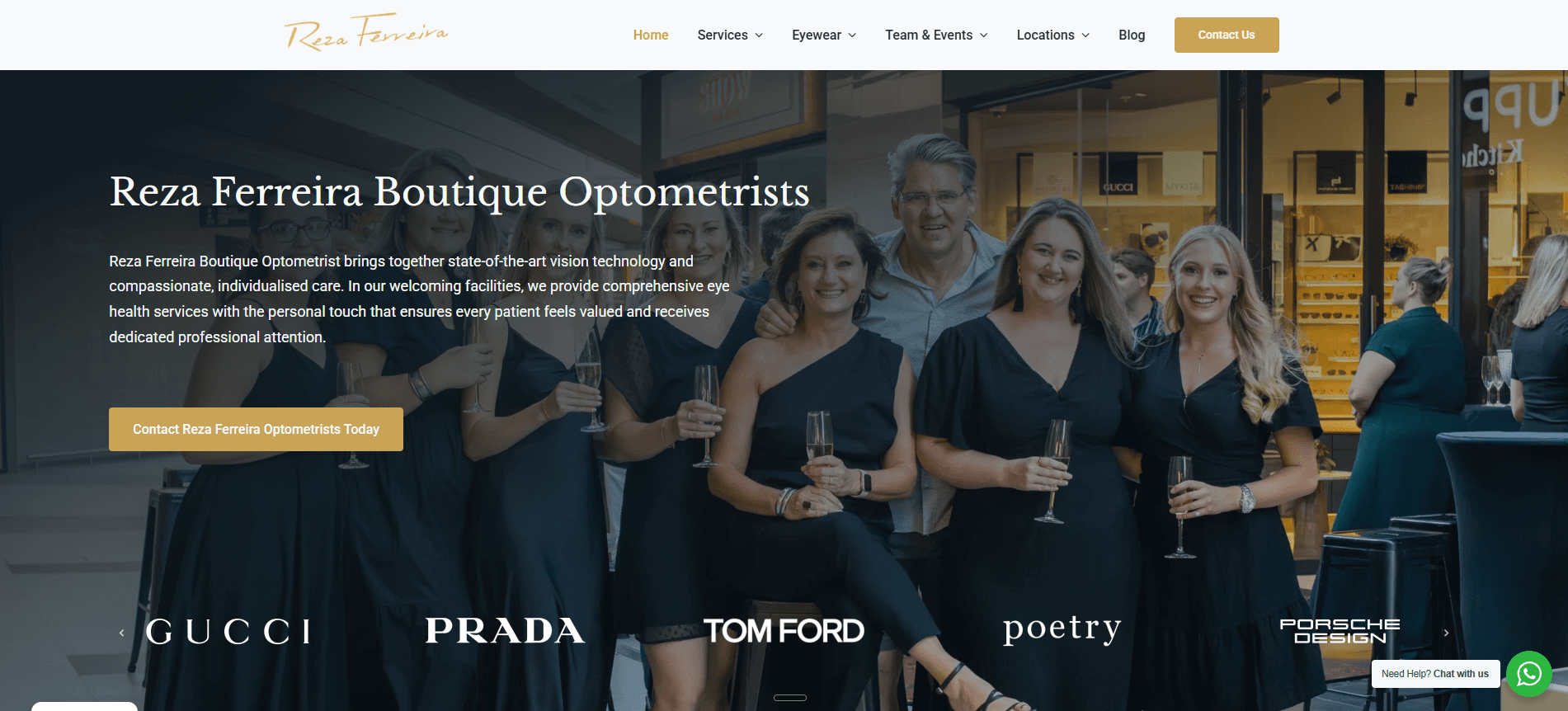 Reza Ferreira Boutique Optometrists website