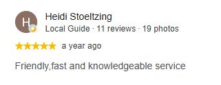 Five-star Google review of Gen1 Media from Heidi Stoeltzing