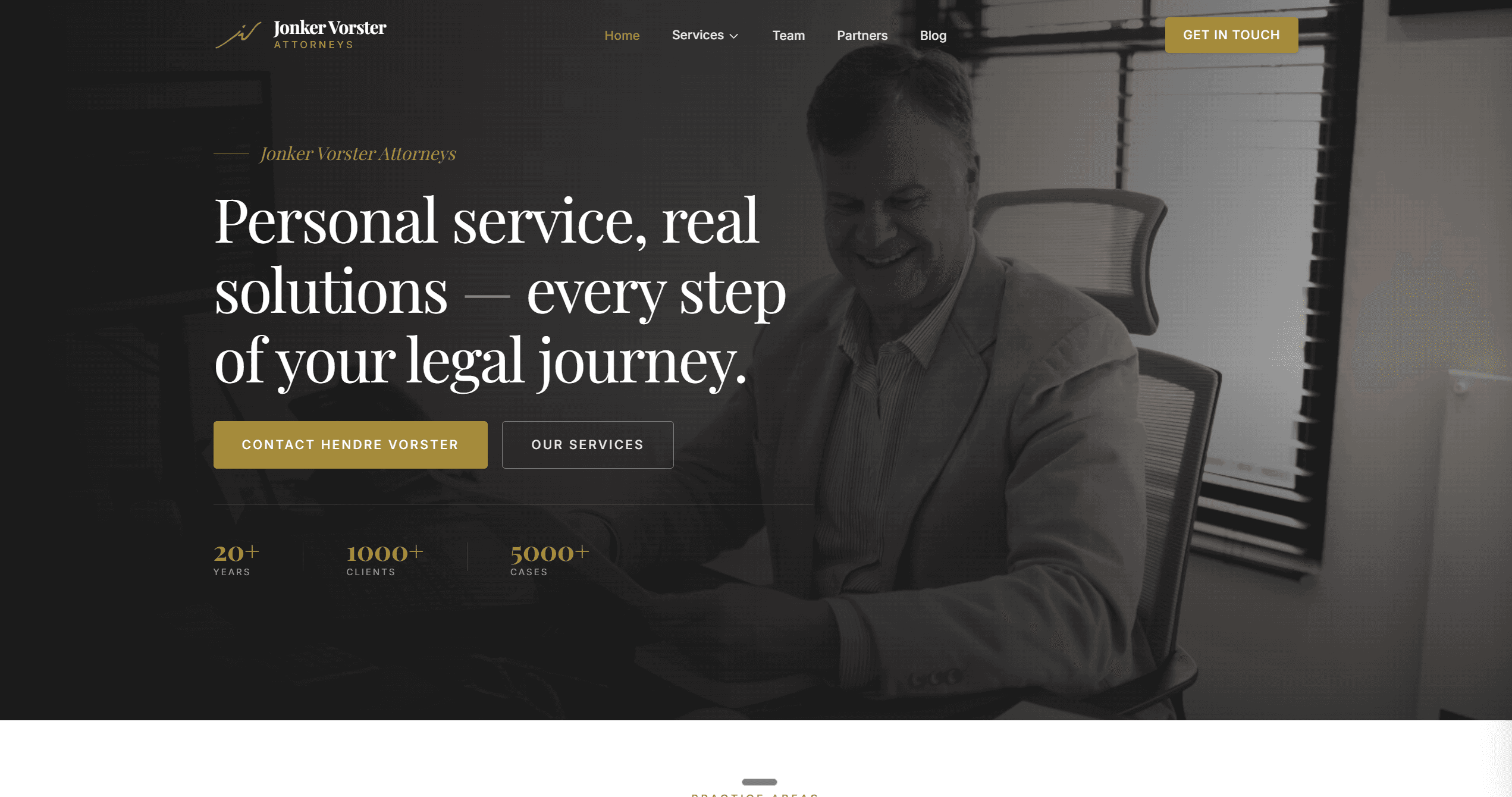 Jonker Vorster Attorneys website screenshot
